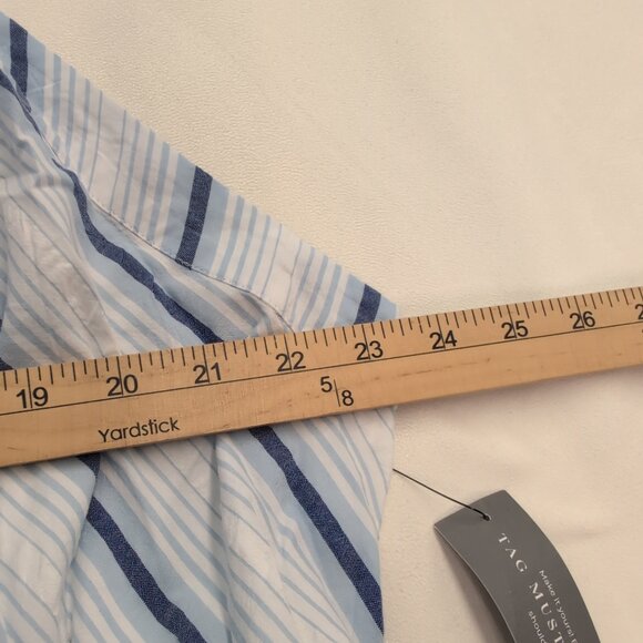 Lane Bryant Blue & White Striped Halter Maxi Dress Size 20 - Picture 11 of 12